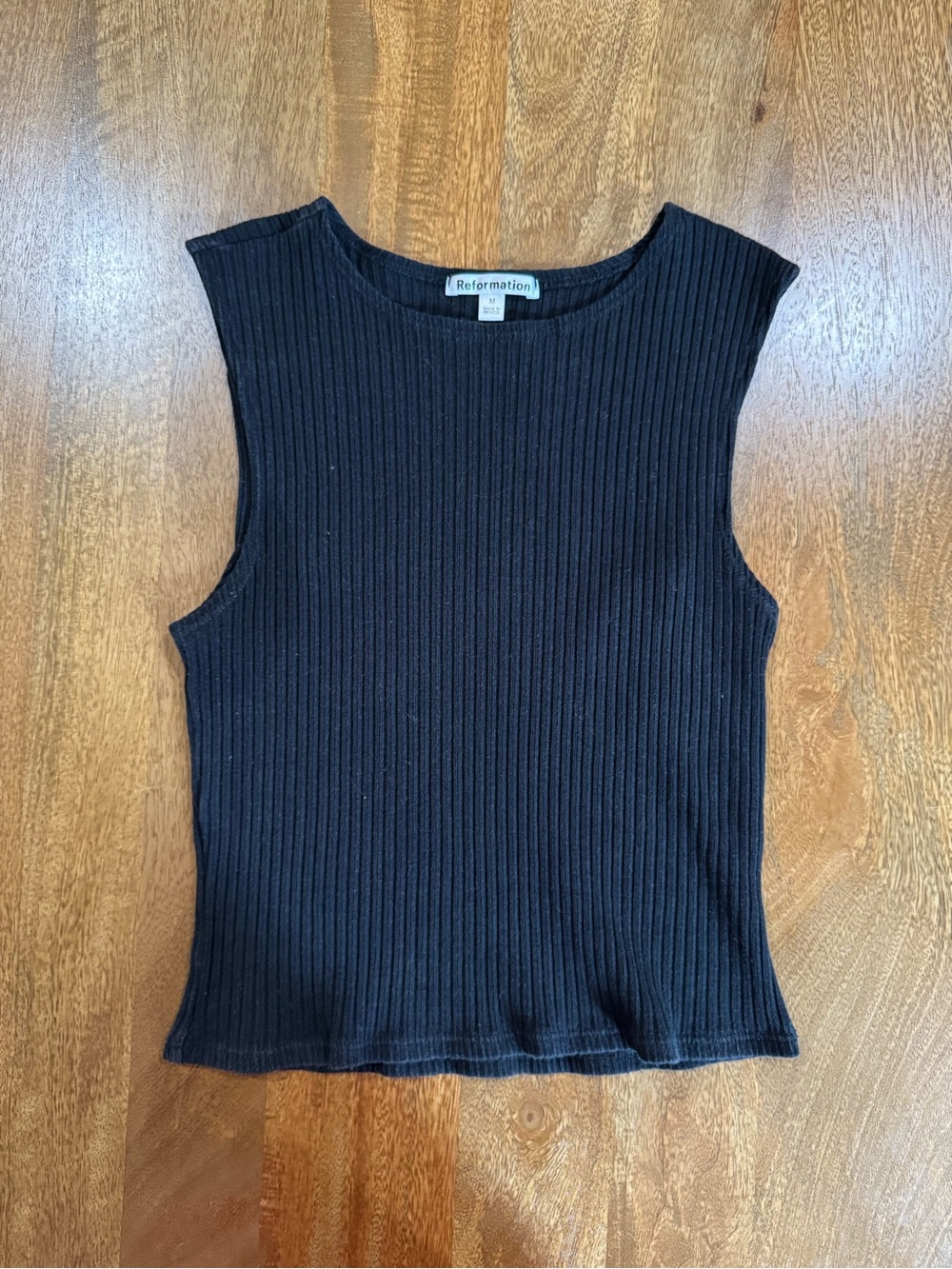 Reformation Ribbed Black Tank